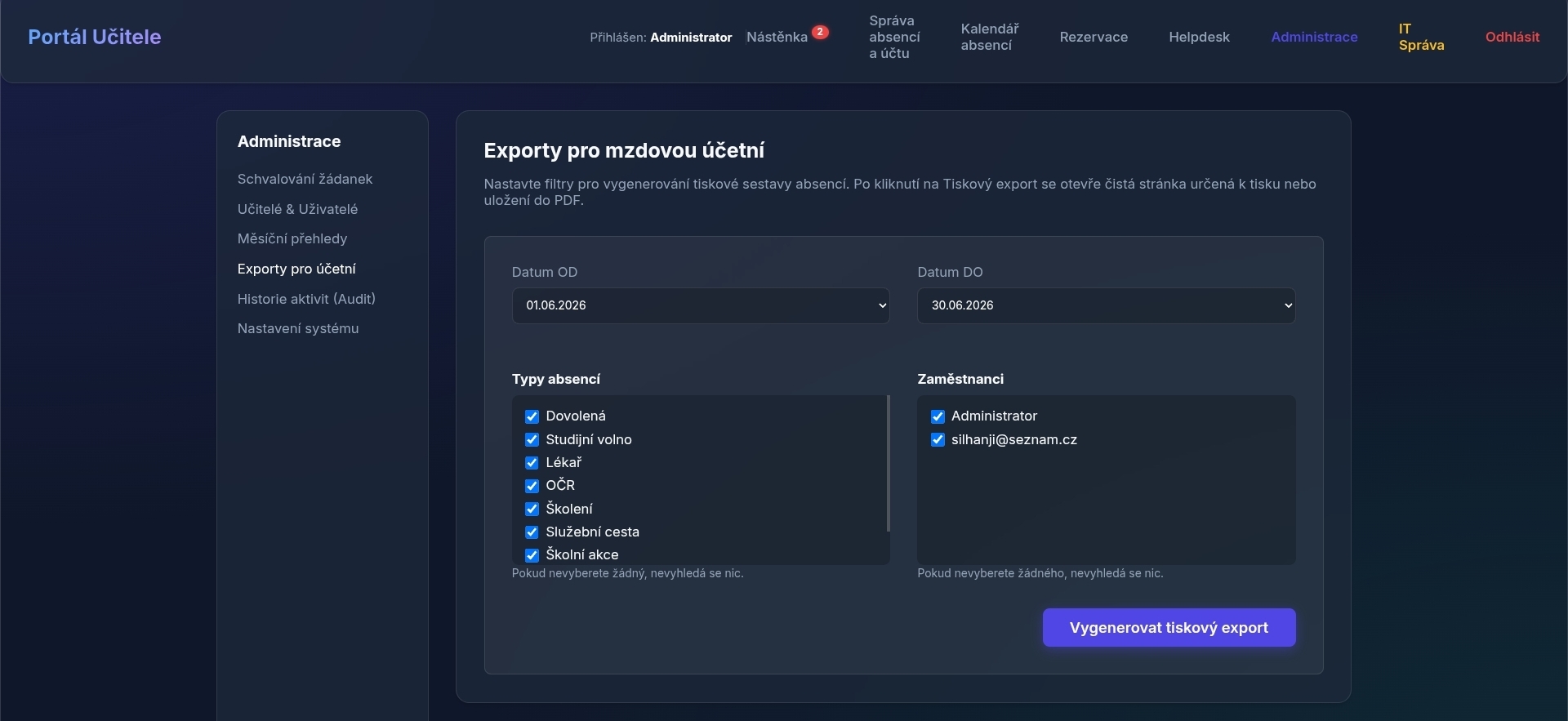 Tiskové exporty